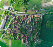 Letecký pohled na obec